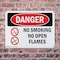 Signmission No Smoking No Open Flames Danger Sign, Plastic, 10in W x 7in L, 2PK OS-2PACK-DS-P-710-L-1491 - alternate 6